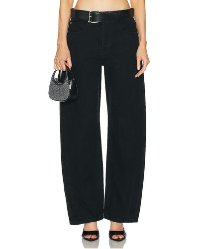 Alexander Wang Leather Belted Balloon Jean - Black
