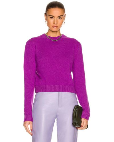 The Elder Statesman Simple Crew Sweater - Purple