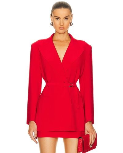 Norma Kamali Classic Double Breasted Jacket - Red