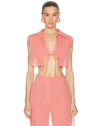 Matthew Bruch Vest With Triangle Top - Pink