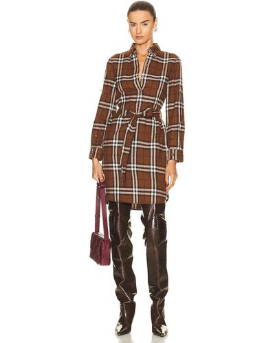 Burberry Sexy Jersey Check C8 Dress - Brown