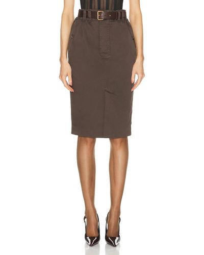 Saint Laurent Pencil Skirt - Brown