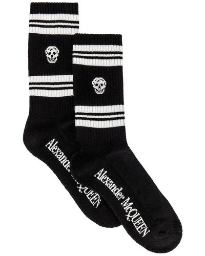 Alexander McQueen Skull Stripe Socks - Black