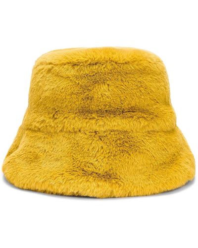Clyde Faux Fur Bucket Hat - Yellow