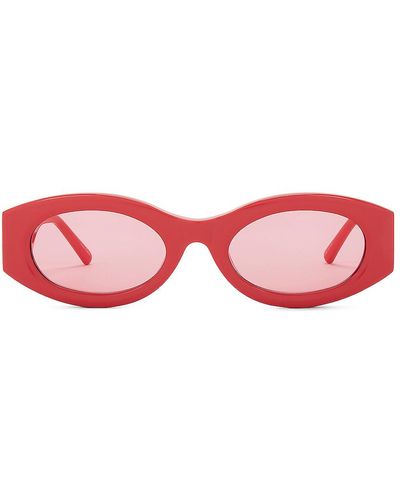 The Attico Berta Oval Sunglasses - Red