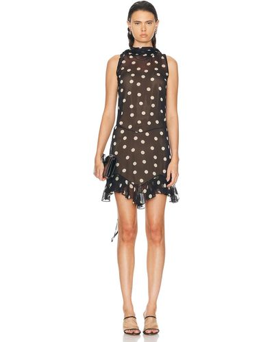 Stella McCartney Polka Dots Print Ruffled Dress - Black