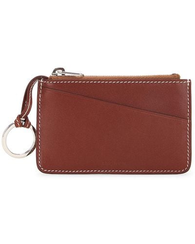 The Row Zipped Keychain Pouch - Red