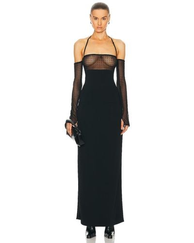 Courreges Lingerie Bigout Lace Long Dress - Black