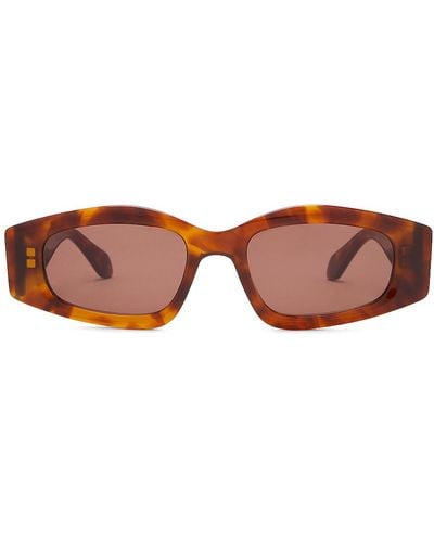 Alaïa Lettering Logo Geometrical Sunglasses - Brown