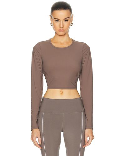 Beyond Yoga Power Beyond Lite Cardio Cropped Pullover Top - Brown