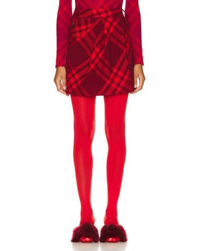 Burberry Check Mini Skirt - Red