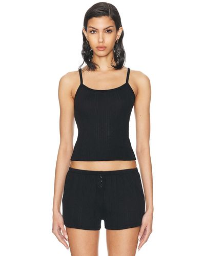 Cou Cou Intimates The Picot Tank Top - Black