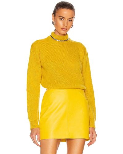Tom Ford Brushed Mohair Mock Neck Sweater - Yellow