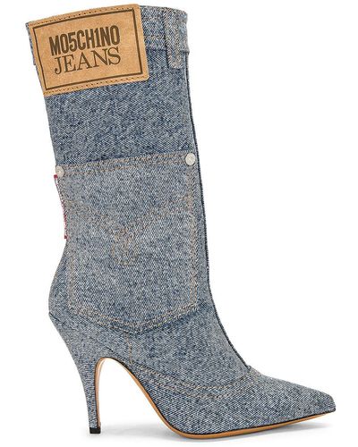Moschino Jeans Denim Ankle Boot - Blue