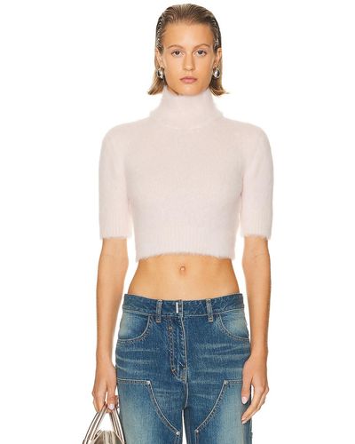 Givenchy 4g Tonal High Neck Cropped Sweater - White