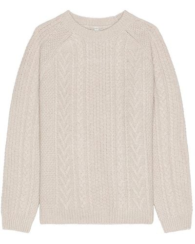 Schott Nyc Merino Wool Fisherman Sweater - White