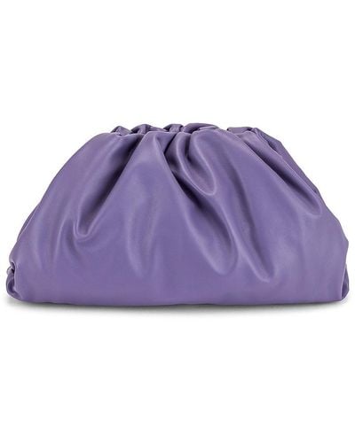 Bottega Veneta Leather Pouch Clutch - Purple