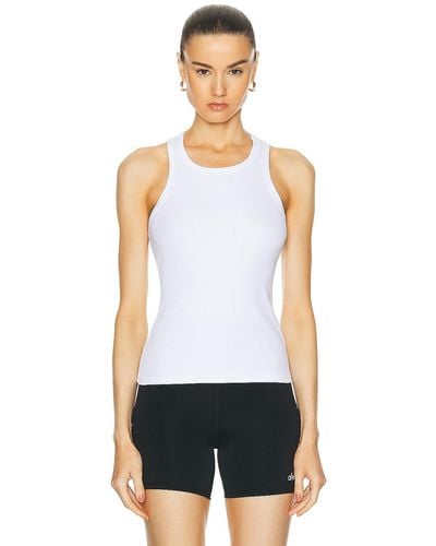 Alo Yoga Ribbed Devoted Tank Top - White