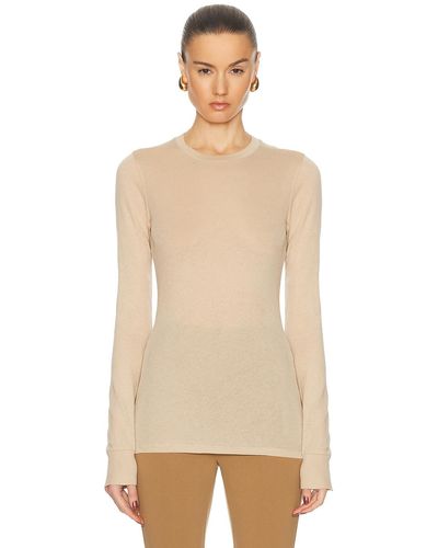 Wardrobe NYC Fitted Long Sleeve Tee - Natural