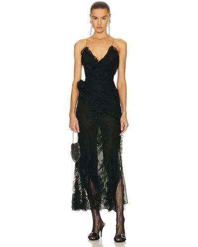 Alessandra Rich Lace Evening Dress - Black