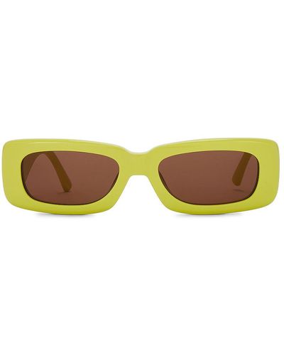 The Attico Mini Marfa Rectangular Sunglasses - Yellow