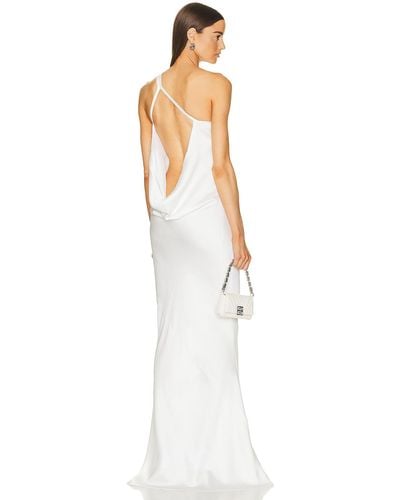 Norma Kamali One Shoulder Bias Gown - White