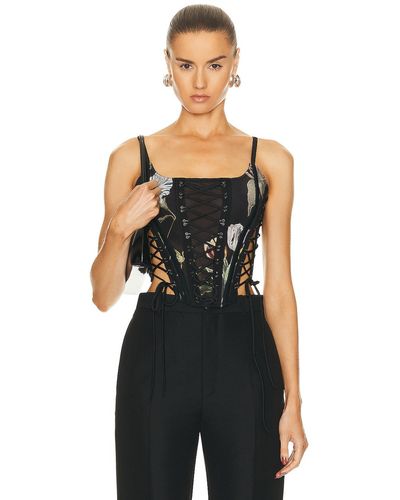 Monse Laced Bustier Top - Black