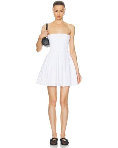 Matteau Shirred Bodice Mini Dress - White