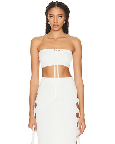 Casablancabrand Cut Out Ribbed Bralette - White