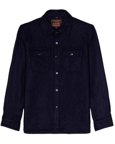 Schott Nyc Cpo Wool Shirt - Blue