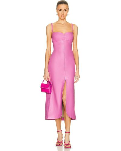 Alexis Camellia Faux Leather Dress - Pink