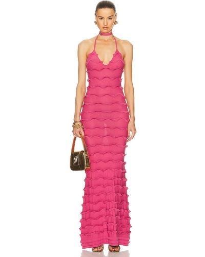 Blumarine Knit Maxi Dress - Pink