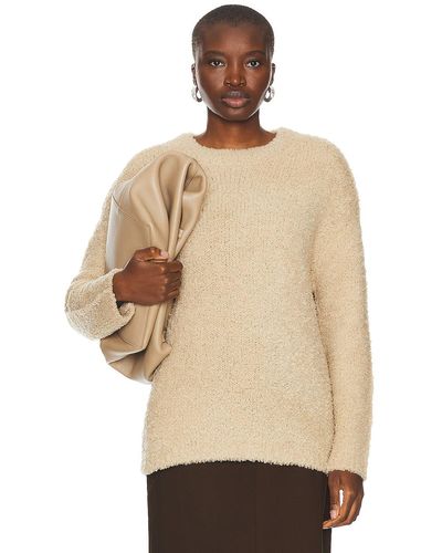 Enza Costa Oversized Long Sleeve Crew Sweater - Natural