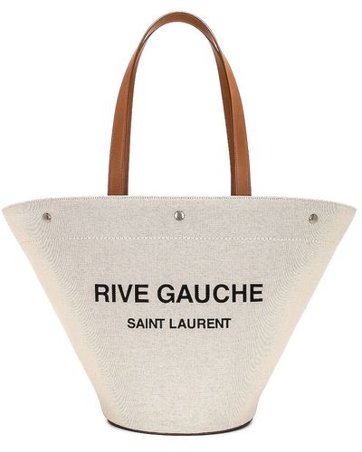 Saint Laurent Rive Gauche Panier Tote - White