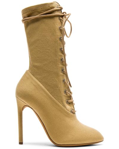 Yeezy Stretch Canvas Lace Up Boots - Natural