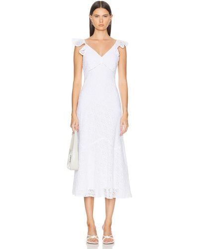 Polo Ralph Lauren Eyelet Short Sleeve Cocktail Dress - White