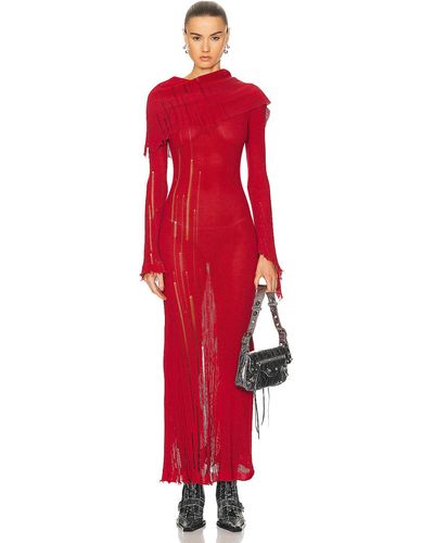 Acne Studios Long Sleeve Dress - Red
