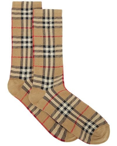Burberry Check Socks - Natural