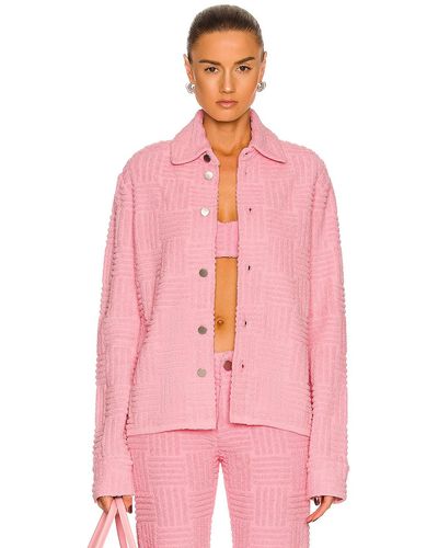 Bottega Veneta Jacquard Towelling Jacket - Pink