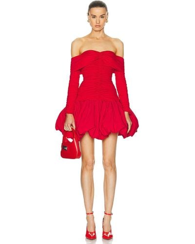 AKNVAS For Fwrd Greta Stretch Jersey Dress With Pockets - Red