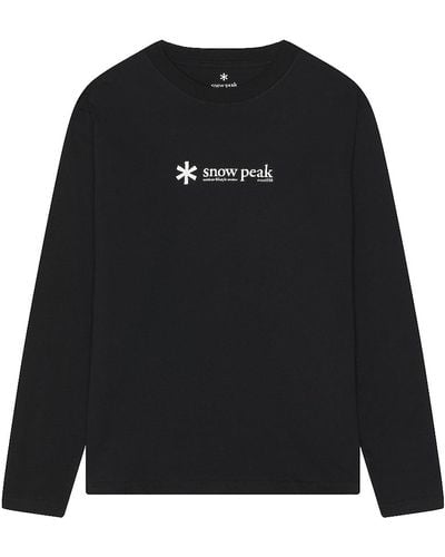 Snow Peak Soft Cotton Logo Long Sleeve T-shirt - Black