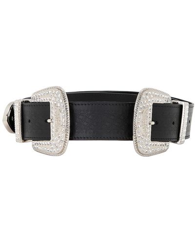 Moschino Jeans Leather Belt - Black