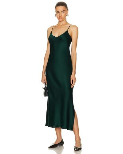 Enza Costa Silk Bias Dress - Green