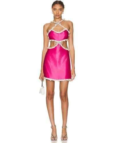 PATBO Pearl And Rhinestone Mini Dress - Pink