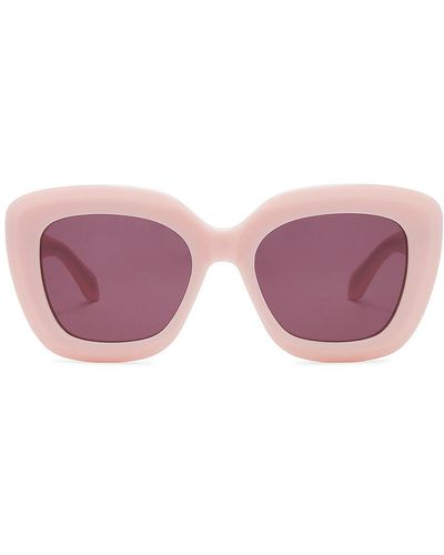 Alaïa Alaïa Lettering Logo Square Sunglasses - Pink