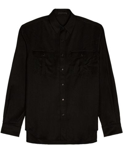 Wardrobe NYC Flannel Shirt - Black