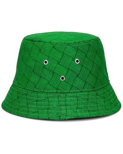 Bottega Veneta Intreccio Jacquard Nylon Bucket Hat - Green