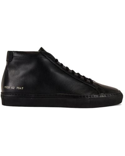 Common Projects Achillles Leather Mid-Top Sneakers - Black