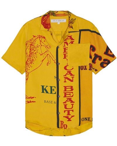 One Of These Days American Beauty Camp Shirt - Yellow