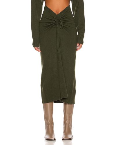 Christopher Esber In Ruched Drape Skirt In - Army. Size M (also In ). - Green